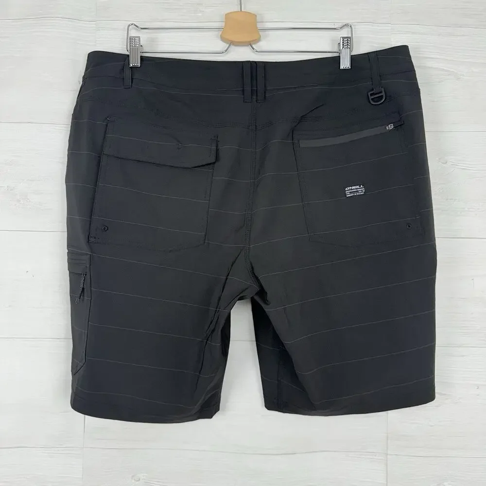 O'Neill Crossover Shorts Men 40 Black Hybrid Quick Dry Hike Pockets Surf Outdoor